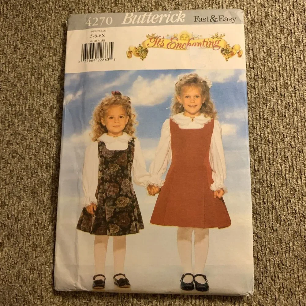 Butterick 4270 Sewing Pattern Its Enchanting Girls Jumper Top Size 5 6 6X